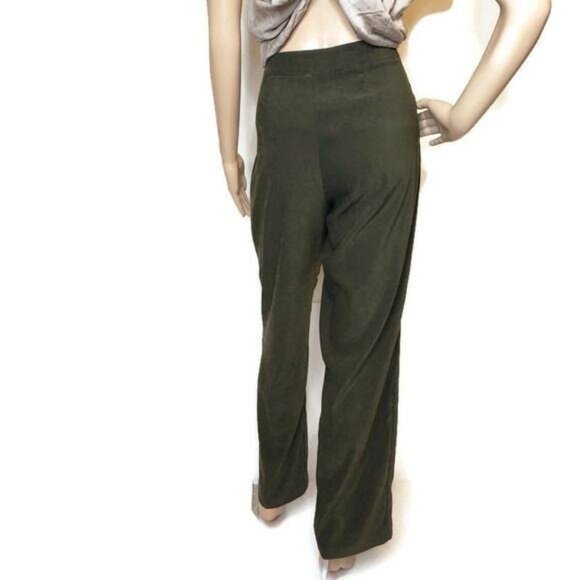 First Option vintage style Womens High-Waisted Trousers Size 6 Olive Green - Picture 6 of 8